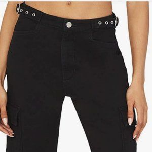 WeWoreWhat Utility Straight Pants - Black - Size 28